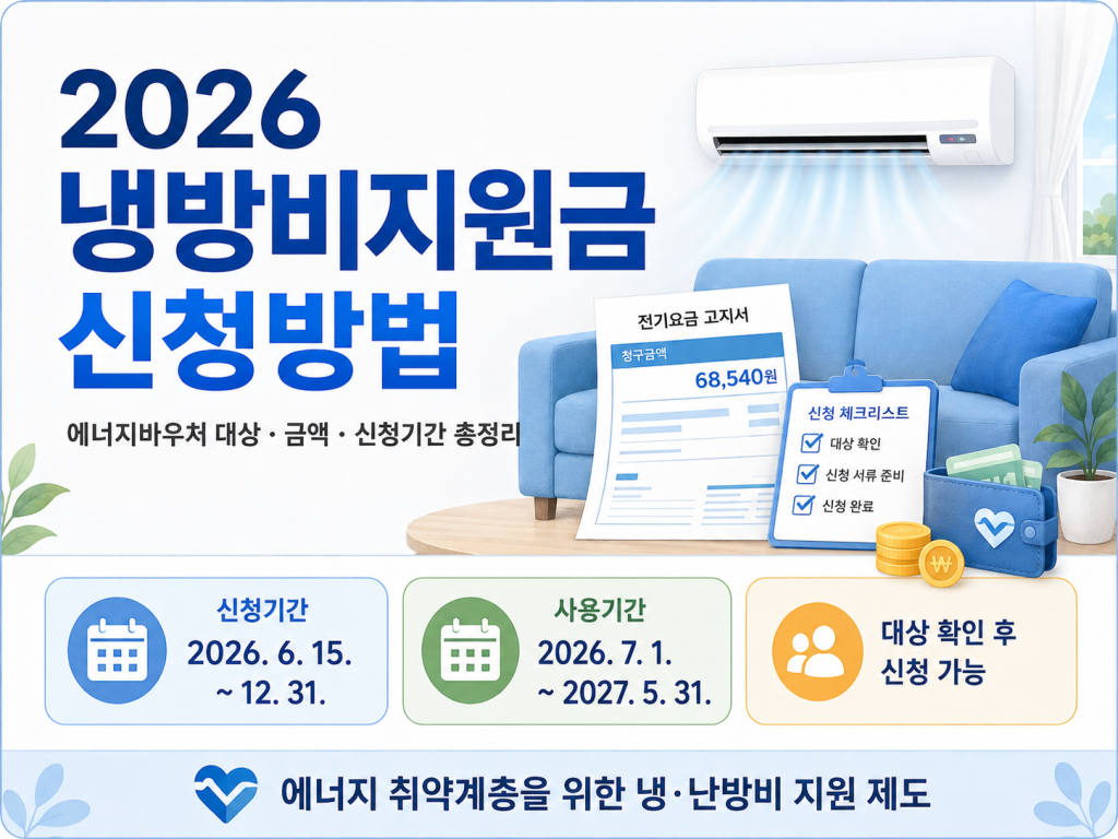 2026 냉방비지원금 신청방법 에너지바우처 안내