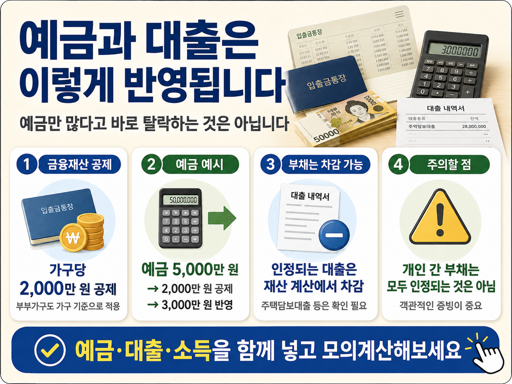 기초연금 예금 대출 금융재산 기준